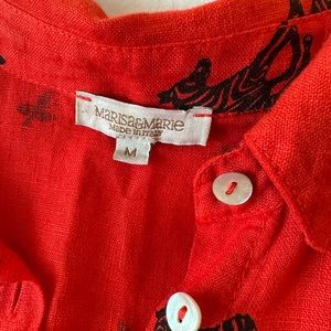 Marisa & Marie linen dress M red and black zebra, almost new , washable, cool